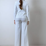 Completo bianco elegante donna blazer e pantalone