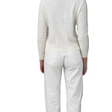 Maglioncino panna girocollo con chiusura a bottoni