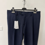Pantalone Sartoriale Lardini in Lana e Tessuto Tecnico - Blu Navy