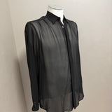 Camicia Lardini in Seta Trasparente - Nero