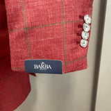 Giacca Barba Napoli Handmade - Lino, Seta e Lana - Rosso Melange - Taglia 50