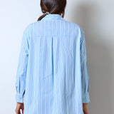 Camicia a righe taglia unica con Ricami fatto a mano