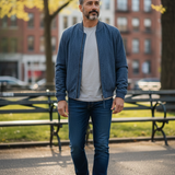 Bomber BOB in Tessuto Scamosciato – Avio