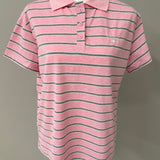 Polo a righe rosa in cotone stretch