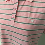 Polo a righe rosa in cotone stretch