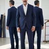 Abito Lardini Uomo Blu in Fresco Lana Principe di Galles - Taglia 50 (L)