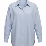 Camicia oversize rigata azzurra 100% cotone