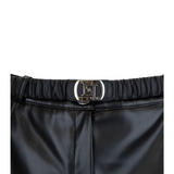 Pantaloncino Elisabetta Franchi in eco-pelle con cintura logata