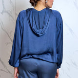 Camicia satinata con cappuccio