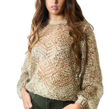 Maglia in misto lana e mohair con stampa animalier