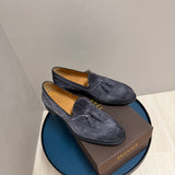 Mocassini Doucal’s Uomo Taglia 42 - Camoscio Grigio con Nappine