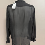 Camicia Lardini in Seta Trasparente - Nero