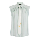 Camicia smanicata con cravatta removibile Elisabetta Franchi
