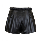 Pantaloncino Elisabetta Franchi in eco-pelle con cintura logata