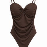 Body Arricciato con Spalline Regolabili