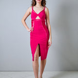 Abito tubino Elisabetta  Franchi con inserti in pizzo e spacco