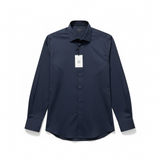 Camicia Xacus Tailor Fit - Blu Navy in Tessuto Stretch Albini