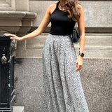 Pantalone a pois vita alta New York