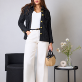 Camicia Giubbotto in tweed nero