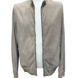 Giubbotto Bomber Emanuele Curci in Pelle Scamosciata - Sabbia Beige