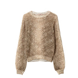 Maglia in misto lana e mohair con stampa animalier