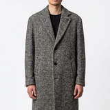 Cappotto Monopetto Lardini in Lana Spigata - Grigio Antracite
