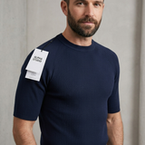 T-Shirt Alpha Studio in Cotone Blu a Costine – Taglia 50