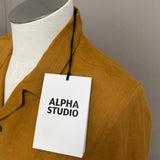 Camicia Alpha Studio in Puro Lino – Color Senape (Taglia 50)