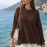 Maglione Vicolo con fondo in tulle effetto strappato