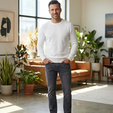 Maglia Kangra in Cotone Bianco - Girocollo Uomo - Taglia 48