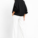 Giacca Bomber a Pois con Cerniera e Coulisse