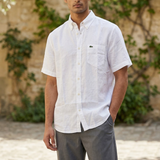 Camicia Lacoste – Regular Fit in Lino Bianco