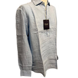 Camicia Fay Uomo in Lino Celeste – Taglia XL (Collo 42)