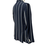 Giacca Paoloni Blu a Righe Bianche in Maglia – Taglia 50