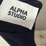 T-Shirt Alpha Studio in Cotone Blu a Costine – Taglia 50