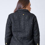 Camicia Giubbotto in tweed nero