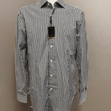Camicia Barba Napoli "Culto" a Righe Bianco e Nero – 100% Cotone – Taglia XL (42)