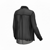 Camicia Lardini in Seta Trasparente - Nero