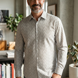 Camicia Manuel Ritz Uomo Pattern Geometrico - Beige