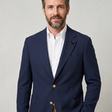 Giacca Lardini "Easy Wear" in Fresco Lana - Blu Navy - Taglia 52