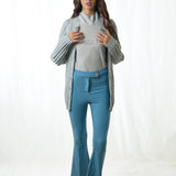 Maglione cardigan con applicazioni