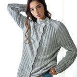 Maglione cardigan con applicazioni